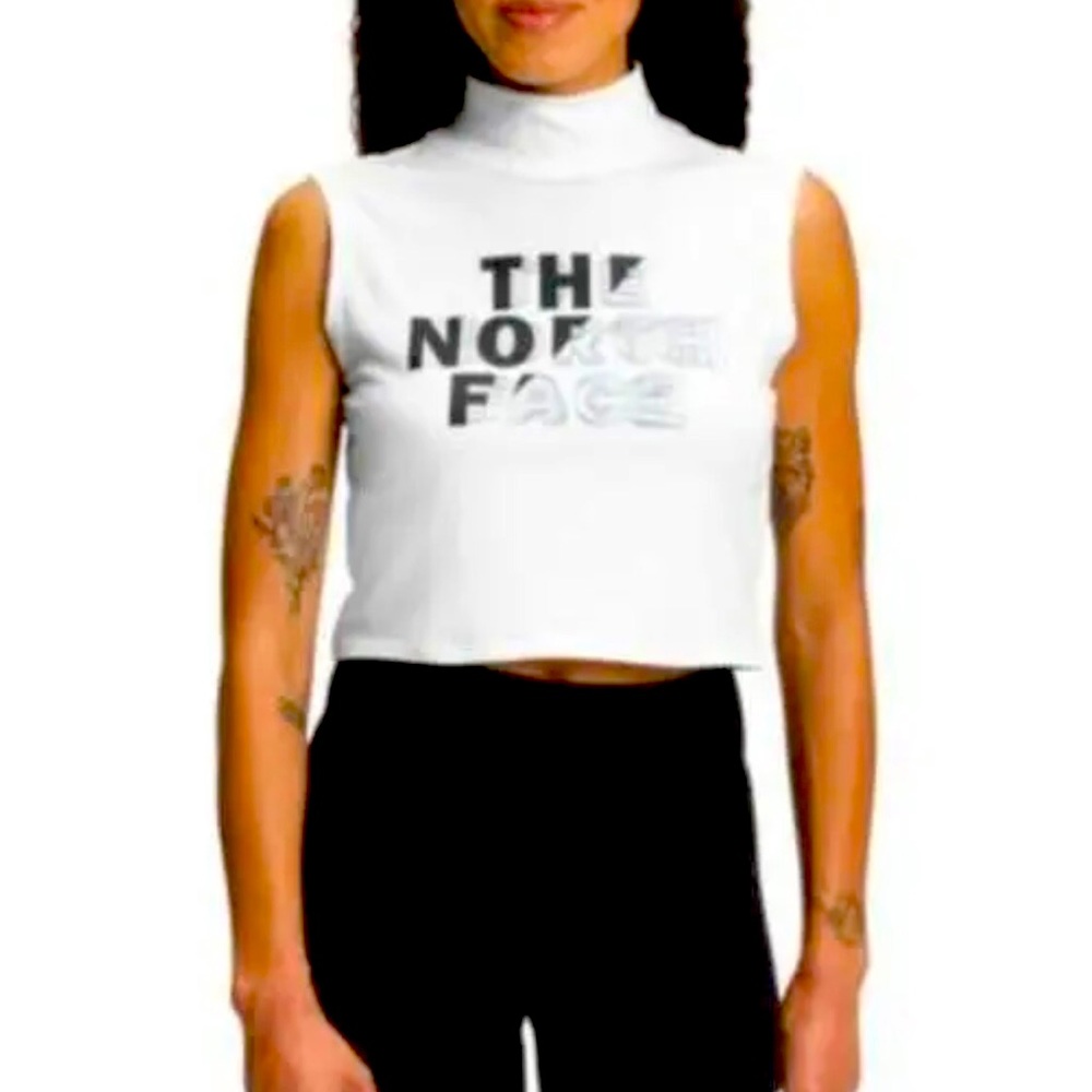 NWT NEW The North Face Womens Coordinates Mock-Neck Tank Top Crop White Size XL